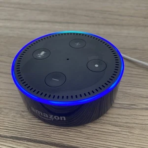 Amazon Echo Dot (2nd Gen) Smart Speaker Alexa Black USB Lead - Picture 1 of 7