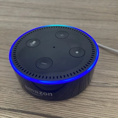 Amazon Echo Dot (2nd Gen) Smart Speaker Alexa Black USB Lead - Image 1 of 4