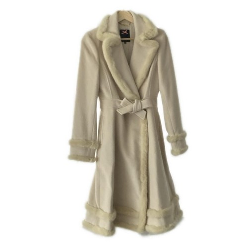 OFF WHITE Autentico JESUS DIAMANTE Cappotto donna beige panna