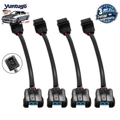 4x Fuel Injector Conversion Harness OBD0 OBD1 to OBD2 For Honda Accord Civic CRX Foto 1 de 4