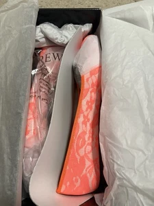 Neu im Karton J. Crew Einzelhandel 168 $ Schnür-BALLERINAS UPTOWN NEONORANGE GRÖSSE 7,5 - Bild 1 von 6