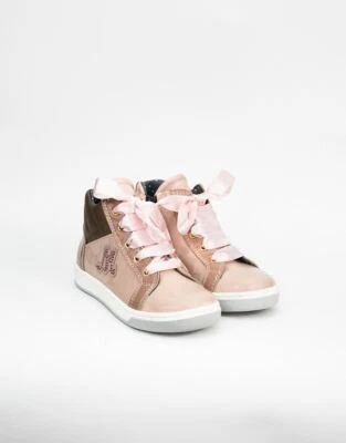 Sneakers alte rosa con cristalli bambina della designer italiana Monnalisa - Immagine 1 di 3