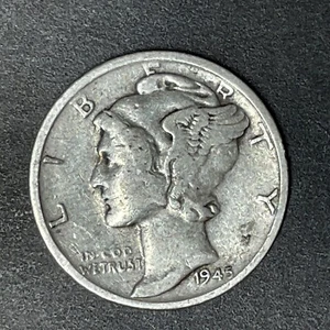 1945 S Mercury Dime United States USA Coin 90% Silver Objects You Love - Picture 1 of 2