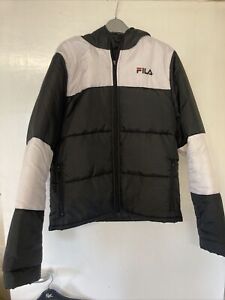 Fila Black And White Padded Hooded Jacket M