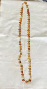 Amber, Brown & Gold Acrylic leaves Gold Tone Links Necklace 30” Free Shipping - Picture 1 of 3