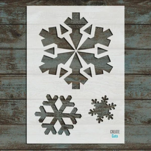 Set of Snowflakes Stencil / Xmas Festive Decor Template - Picture 1 of 2