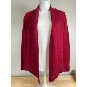 NWT Eileen Fisher Women's Size XS Red Open Front Cardigan Wool Cashmere Blend - Picture 1 of 11