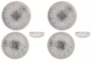 4pcs Dinner set Stoneware Nordic Ivar small Dinner plates 20cm + pasta bowls 18c - Picture 1 of 4