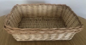Rectangular Honey Wicker Storage Basket Hamper Tray Home Decor 39cm x 30cm - Picture 1 of 7
