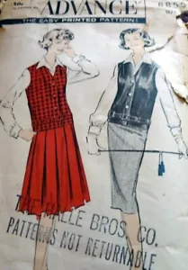 *LOVELY VTG 1960s CARDIGAN BLOUSE & SKIRT ADVANCE Sewing Pattern 16/36 - Picture 1 of 1