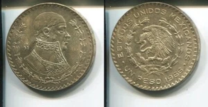 MEXICO MEXIKO 1966 - 1 Peso in Silber, stgl. - MORELOS - Bild 1 von 1