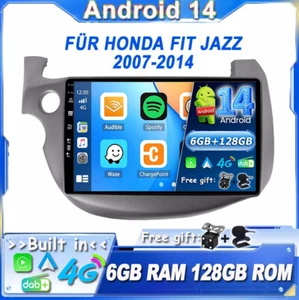 DAB+ Für Honda FIT JAZZ 2007-2014 Android 14 Autoradio CarPlay GPS QLED 6G+128GB - Bild 1 von 18