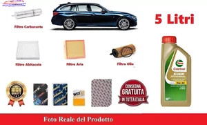 Kit Filtri Tagliando + Olio Castrol per Bmw 3 F30,F31 318 d 110 Kw 150 Hp - Picture 1 of 3