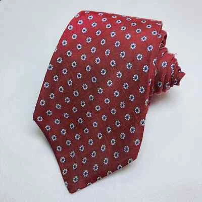 Corbata De Colección Liberty Of London Corbata Seda Inglaterra Borgoña Blanco Azul Margaritas LEER Foto 1 de 4