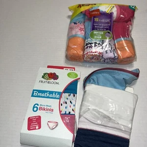 21 pr Hanes Fruit of Loom Cotton Briefs Mesh Bikini Underwear SIZE 12 - Picture 1 of 4