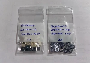 (20) Schroff 24560-140 Square Nuts & (10) 21100-112 Slide & Nut Sets - Picture 1 of 1