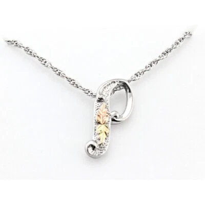 Colgante con iniciales de oro sobre plata de ley Black Hills - P ENVÍO RÁPIDO Foto 1 de 2