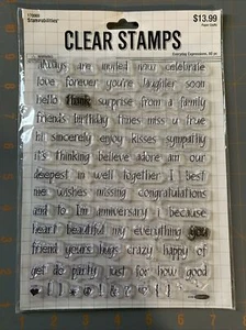 Stampabilità Francobolli Trasparenti Espressioni Quotidiane Parole Cling 80 Francobolli Nuovi - Foto 1 di 2