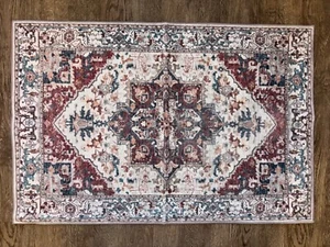 BOHO Washable Area Rug Entryway 2' x 3' Low Pile Accent Kitchen Bathroom Bedroom - Picture 1 of 6