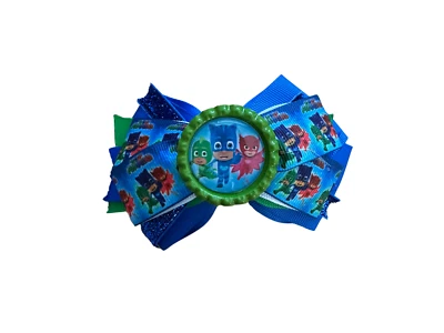 Super Hero Inspired Masks 5 inch Hair Bow on Alligator Clip - Image 1 of 4