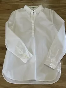 Lands End Size 14 No-iron Supima Cotton White Long Sleeve Henly Tunic NWOT - Picture 1 of 6