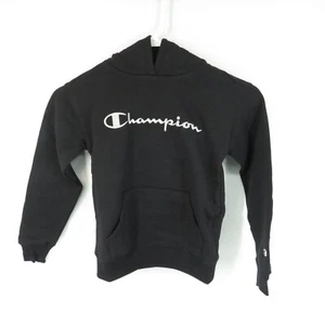 Champion Girls Black Hoodie Embroidered Logo Pocket M (8) NWT $40 - Picture 1 of 3