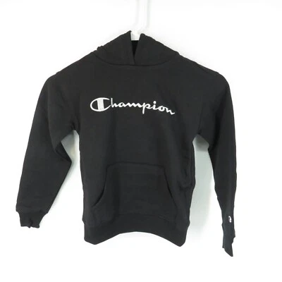 Champion Girls Sudadera con Capucha Negra Bordada Logo Bolsillo M (8) Nueva con Etiquetas $40 Foto 1 de 3