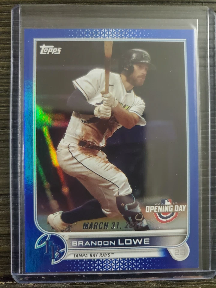 2022 Topps Opening Day Blue Foil BASEBALL Parallel #12 BRANDON LOWE RAYS - Image 1 of 2