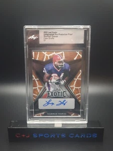 2022 Foglia Esotica Thurman Thomas Autografata Giraffa Trasparente 1/1 - Foto 1 di 1