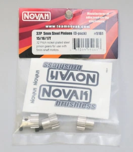 Novak 32P PINION GEARS 32P 15T-16-17- Steel for 5mm Shafts #5161 - Picture 1 of 2