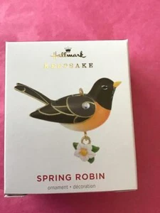 Hallmark Andenken Ornament Miniatur 2021 Frühling Rotkehlchen Schönheit der Vögel Mini - Bild 1 von 1