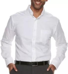 Croft & Barrow Classic Fit Dress Easy Care Shirt Button-Down Collar White NWT - Picture 1 of 2