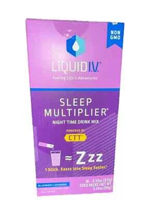 Liquid I.V. iv Sleep Multiplier Night Time Drink Mix Blueberry 10 packs **read** - Picture 1 of 5