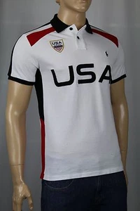 Ralph Lauren White USA Custom Fit Polo Shirt NWT - Picture 1 of 1