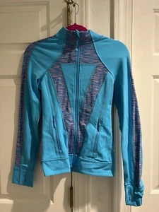 Ivivva Lululemon Perfect Your Practice Teal Full Zip Jacket Girls 14 - Picture 1 of 2