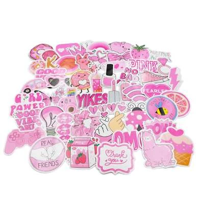 Vintageparts Stickerset mit 50 rosafarbenen Motiven - Bild 1 von 4