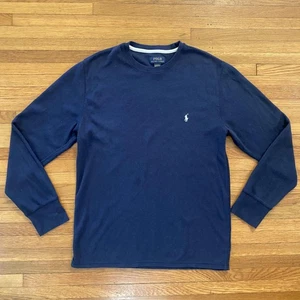 Polo Ralph Lauren Pullover Shirt Mens Large Waffle Knit Long Sleeve Sleepwear - Picture 1 of 10