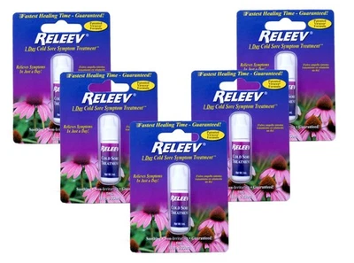 Paquete de 5 - Tratamiento de síntomas de herpes labial RELEEV 1 ml (0,034 oz) Foto 1 de 2