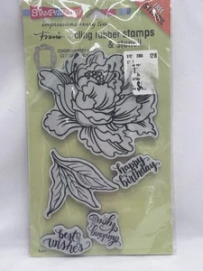 Stampendous Jumbo Fresh Peony Set Cling Gummistempel & Schablone Neu! - Bild 1 von 3