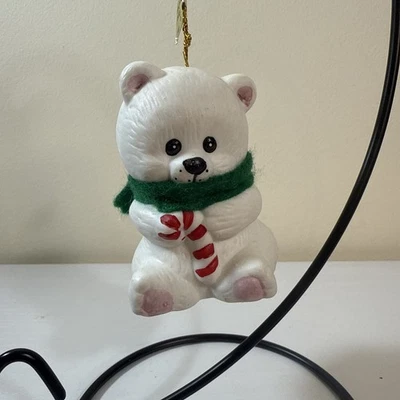 De Colección Lil Chimers Adorno de Navidad Jasco Bisque Porcelana Oso Polar Campana Taiwán Foto 1 de 4