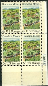 SC# 1370 - 1969 6¢ - Grandma Moses -  Mint Never Hinged Plate Block of 4 - Picture 1 of 1