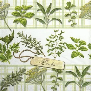 4x Servilletas de Cóctel 25x25cm Hierba Diseño Jardín para Decoupage Decoración de Cocina - Imagen 1 de 4