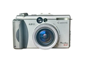 Canon PowerShot G3 Digitalkamera Silber schaltet sich ein für Ersatzteile wie besehen - Bild 1 von 10