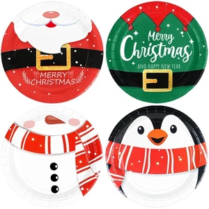 48 Piezas Platos de Papel para Fiesta de Navidad, Coloridos Platos de Postre Temáticos de Navidad... - Imagen 1 de 7