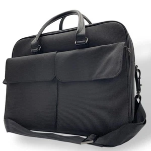 DUNHILL Business Bag 2WAY Aborities Black Two Layer Authentic - Picture 1 of 10