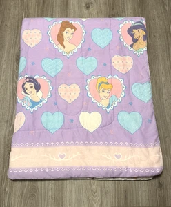 Vintage 90s Disneys Princess Comforter Twin Reversible Snow White Jasmine Belle - Picture 1 of 4