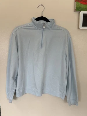 Pulôver feminino Catalina azul celeste 1/4 zíper tamanho P excelente estado - Imagem 1 de 3
