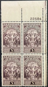U.S. Scott #897, Plate Block of 4, 50th Anniv Wyoming Statehood, VF, MNH - Picture 1 of 2
