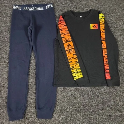 Boys Outfit Medium 10/12 Abercrombie Lounge Pants & Adidas Shirt School Play Set - Image 1 of 4