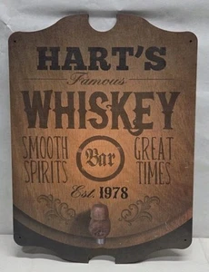 Hart's Famous Whiskey Bar Est 1978 Wooden Sign Hanging - Picture 1 of 3